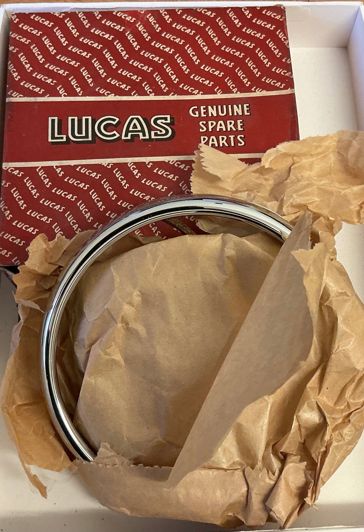 Vespa DOUGLAS Original boxed LUCAS headlight rim, ROD-92L2