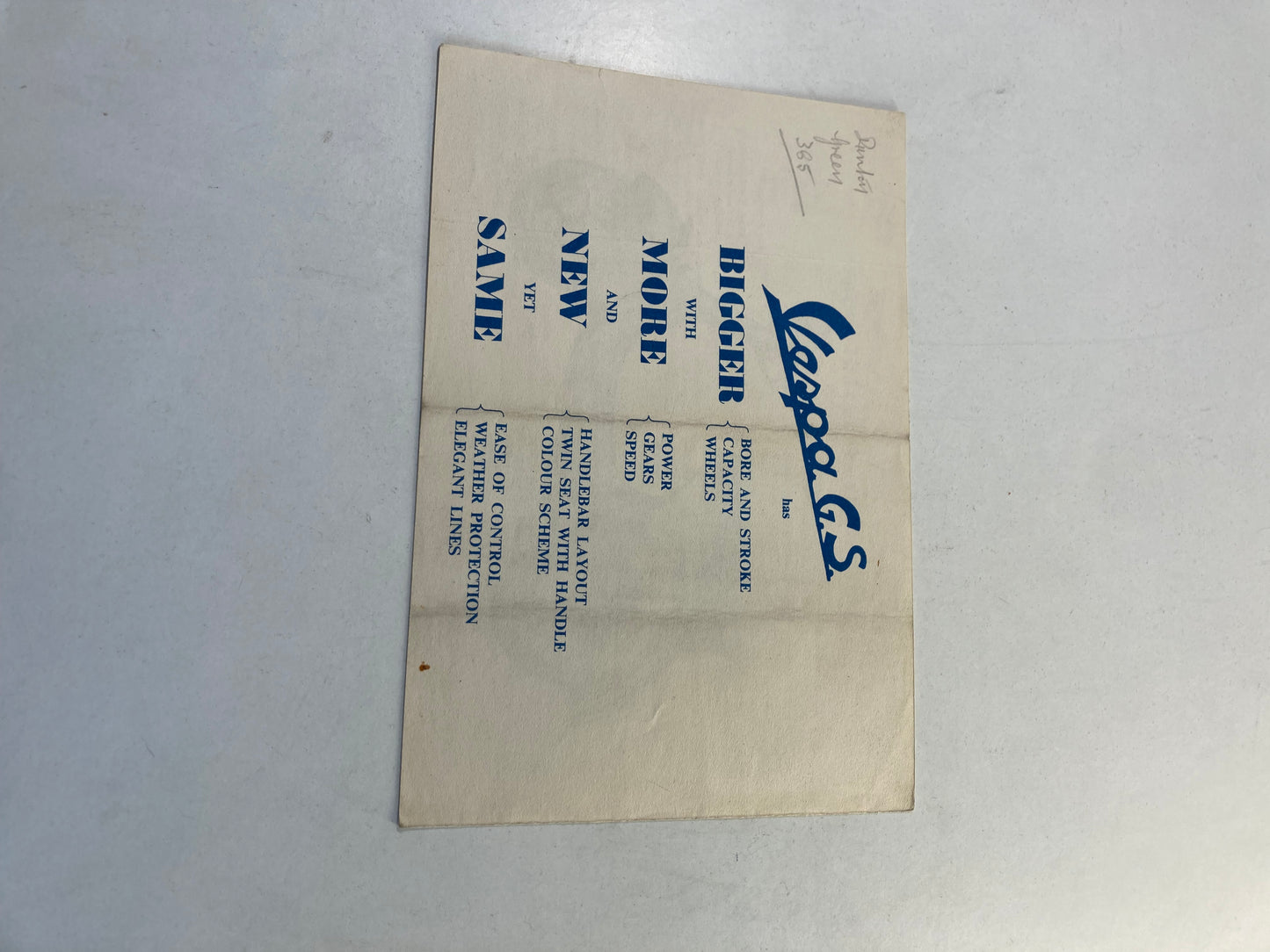 Vespa GS150 VS1 original brochure