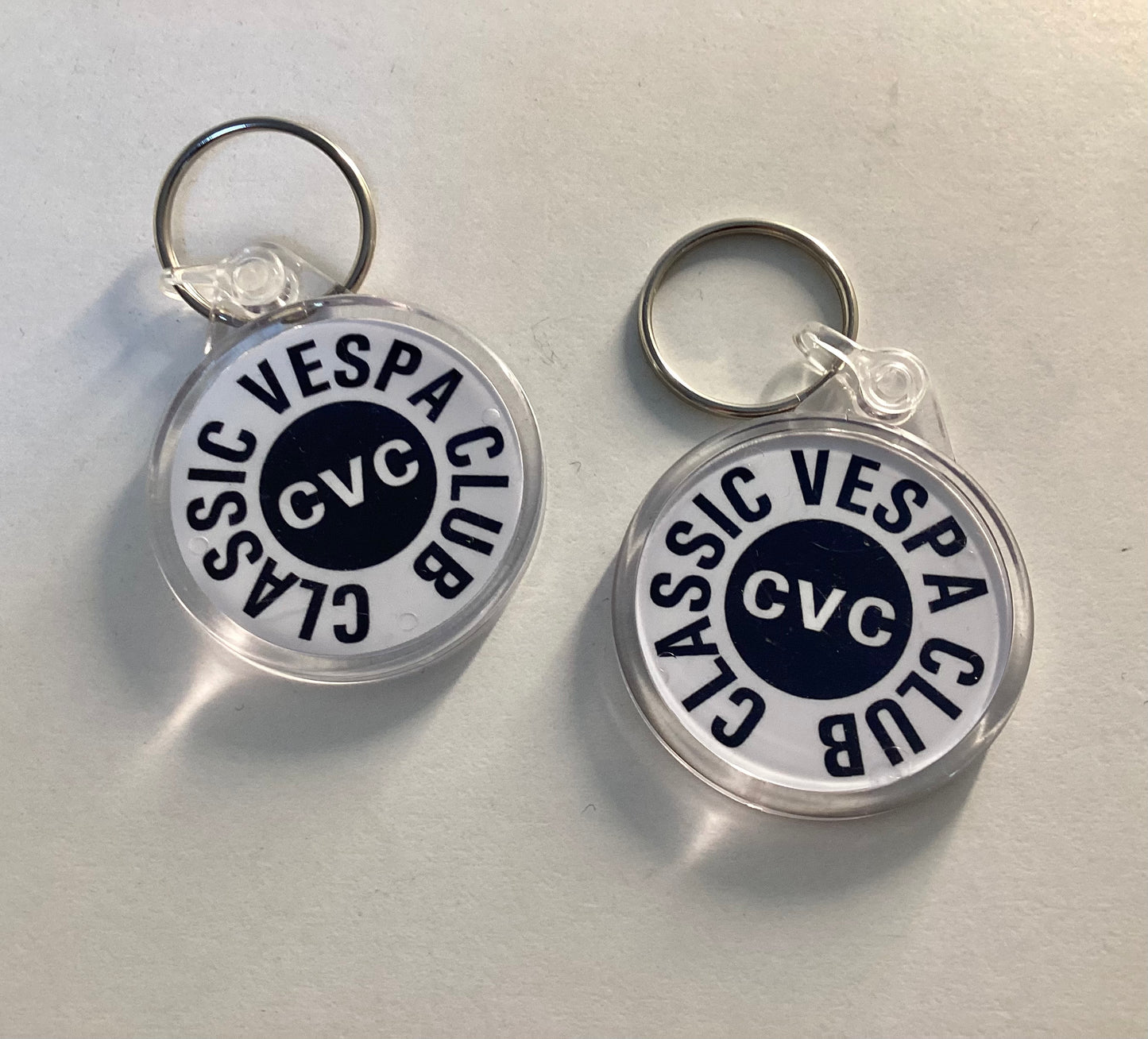 Classic Vespa Club Double Sided Keyrings x2