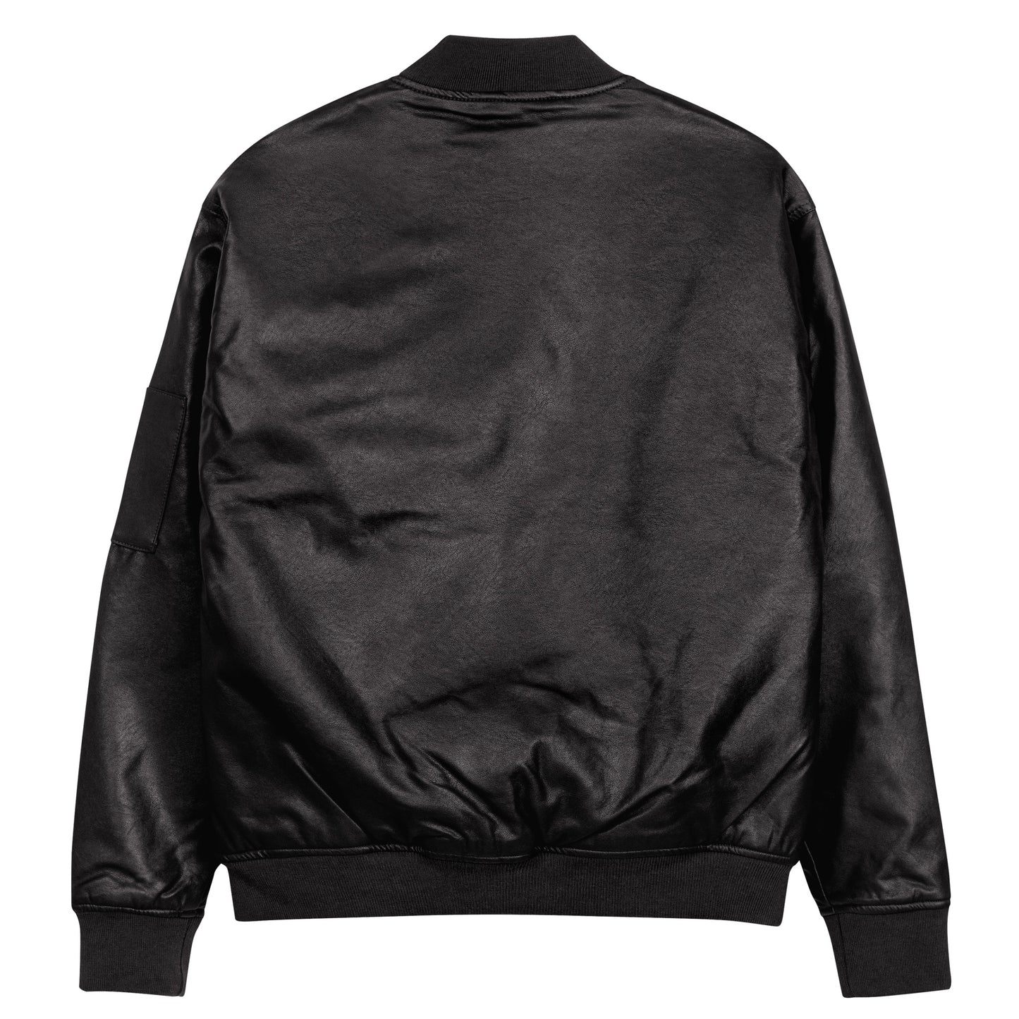 Leather embroidered "go" logo bomber jacket
