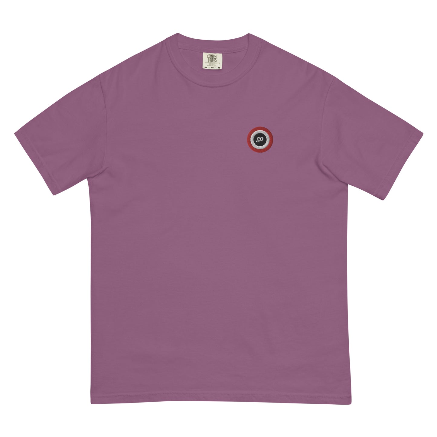 Unisex embroidered "go" heavyweight t-shirt