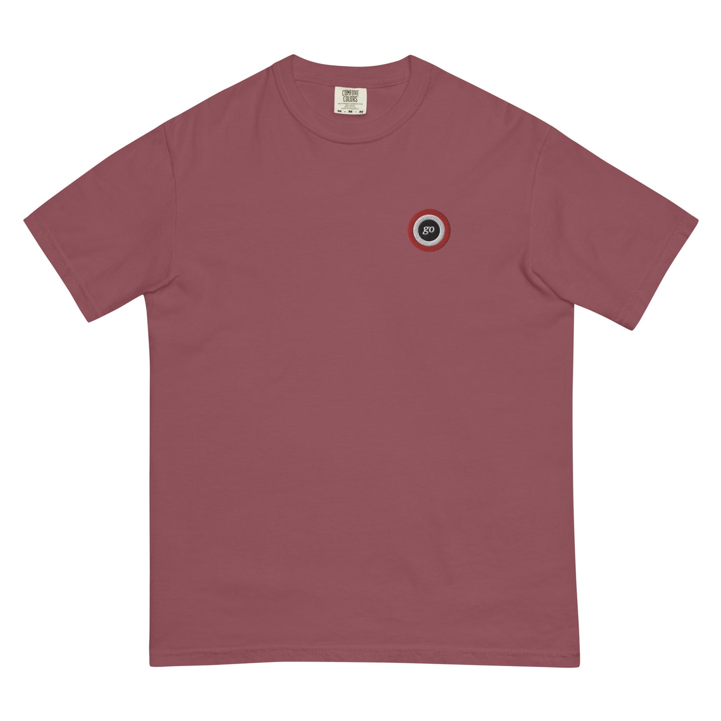 Unisex embroidered "go" heavyweight t-shirt