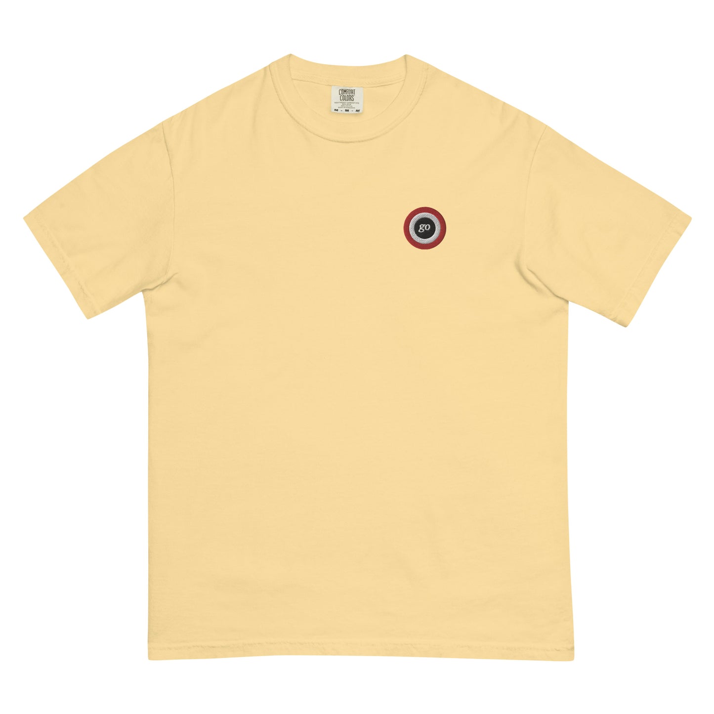 Unisex embroidered "go" heavyweight t-shirt