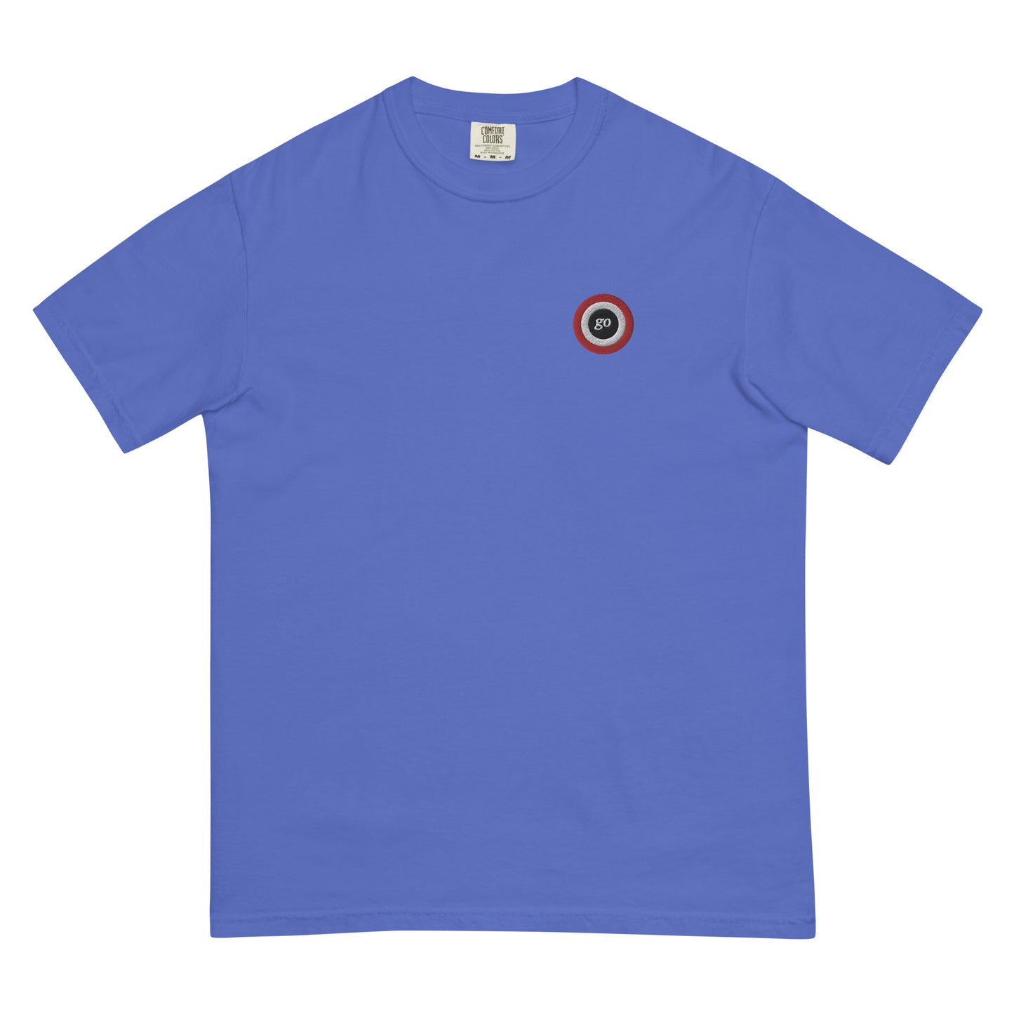 Unisex embroidered "go" heavyweight t-shirt