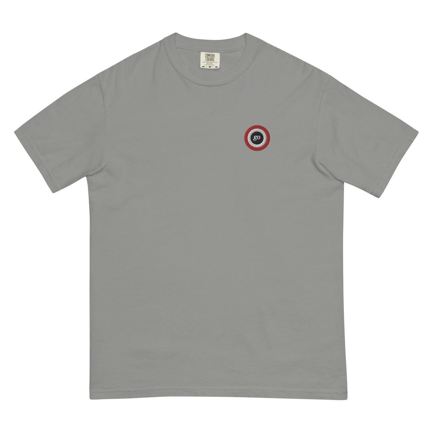Unisex embroidered "go" heavyweight t-shirt