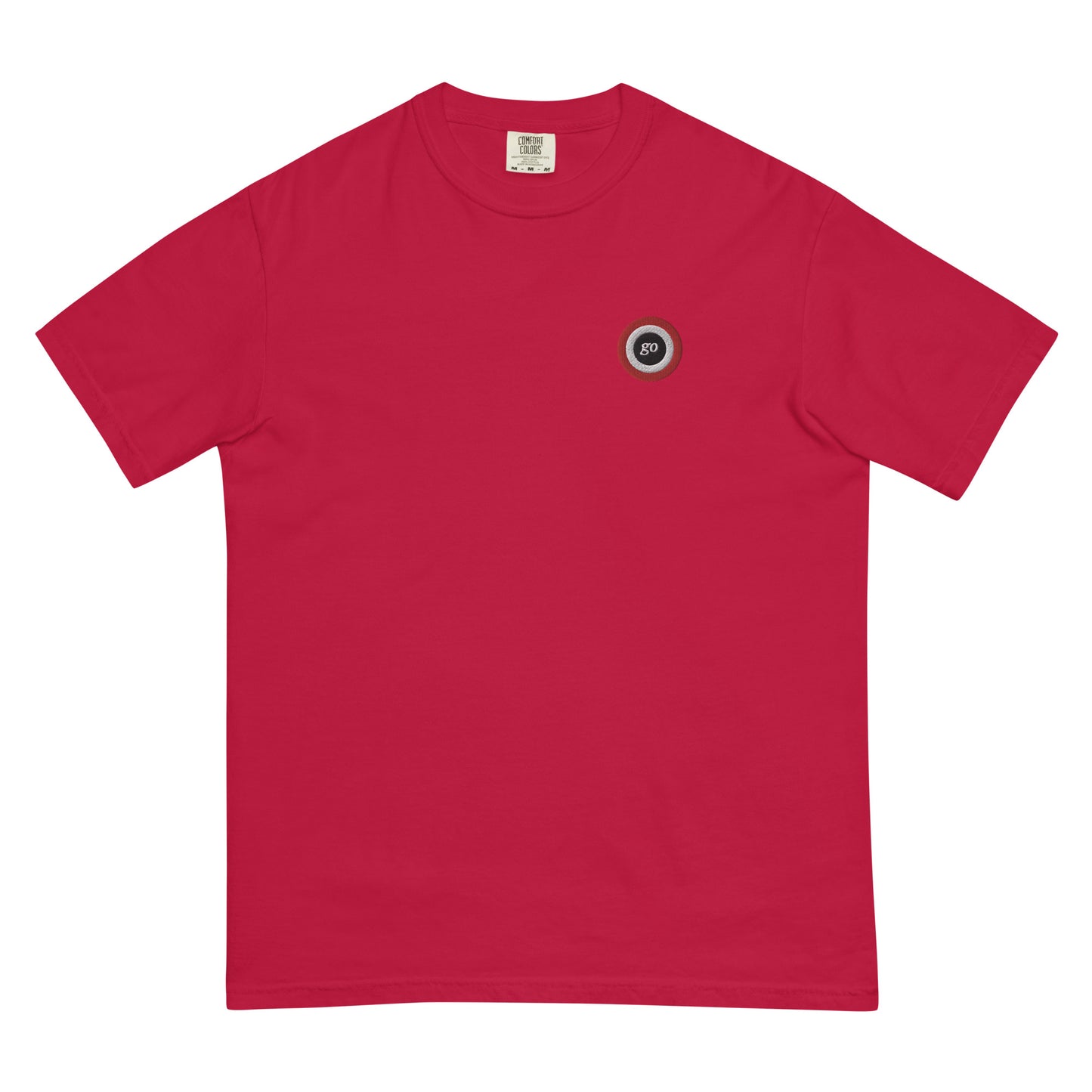 Unisex embroidered "go" heavyweight t-shirt