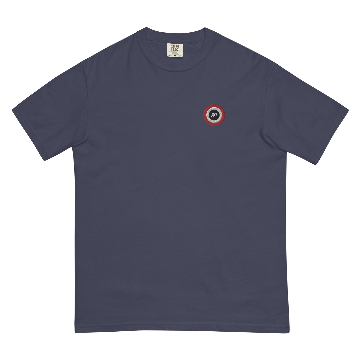 Unisex embroidered "go" heavyweight t-shirt
