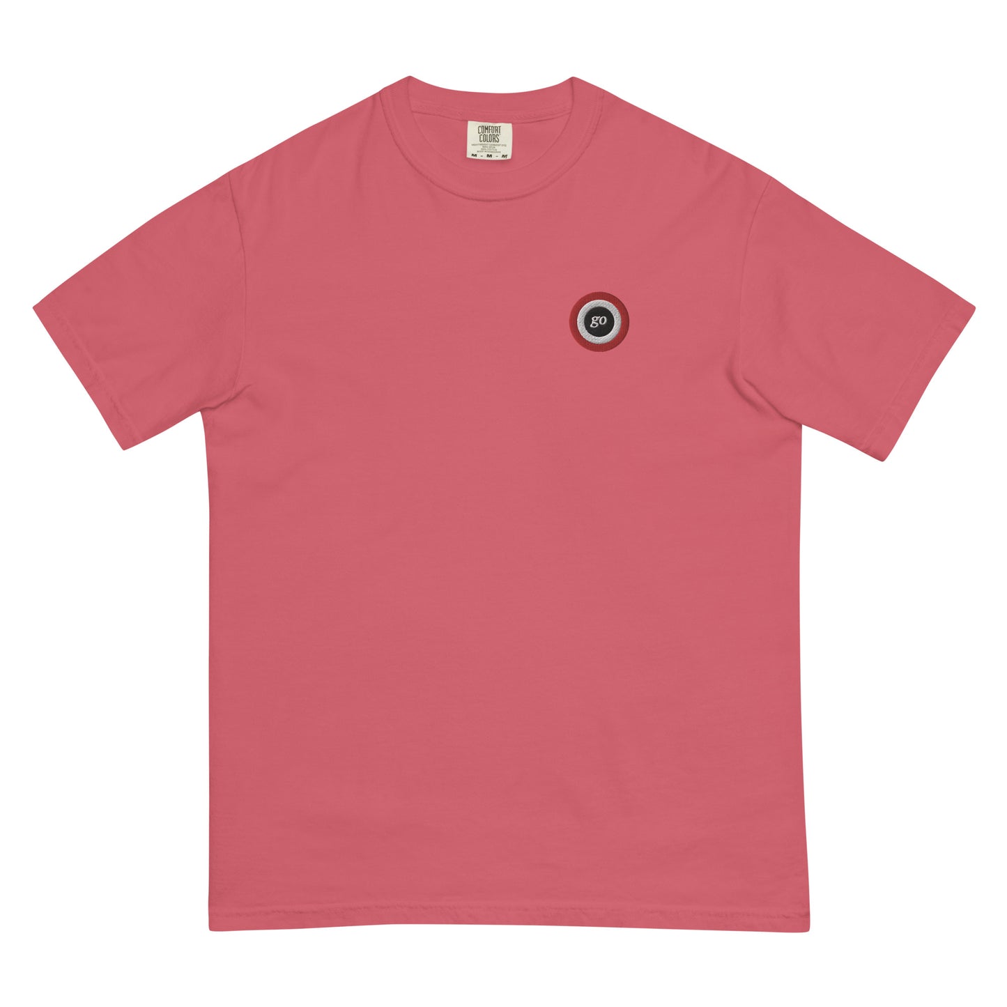 Unisex embroidered "go" heavyweight t-shirt