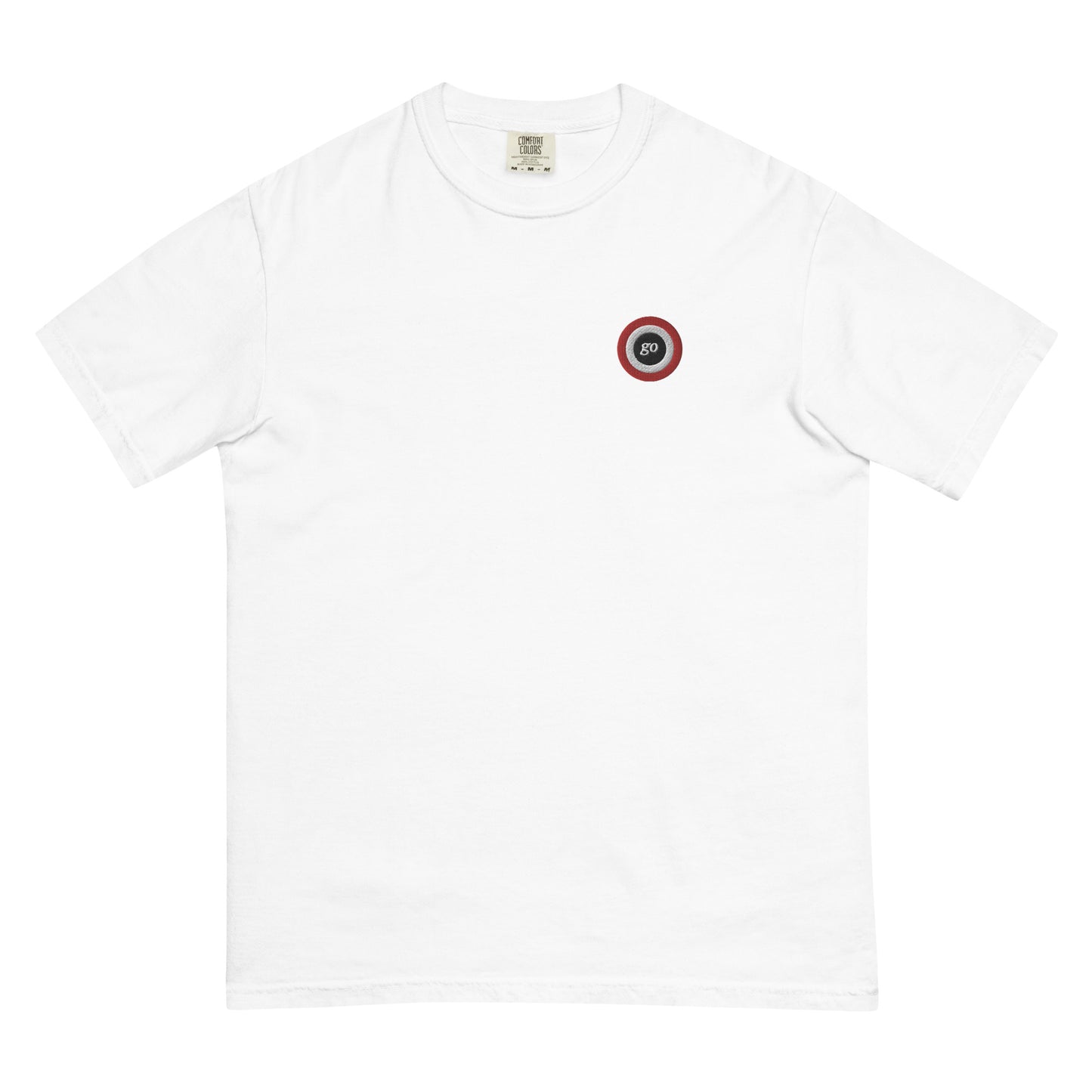 Unisex embroidered "go" heavyweight t-shirt