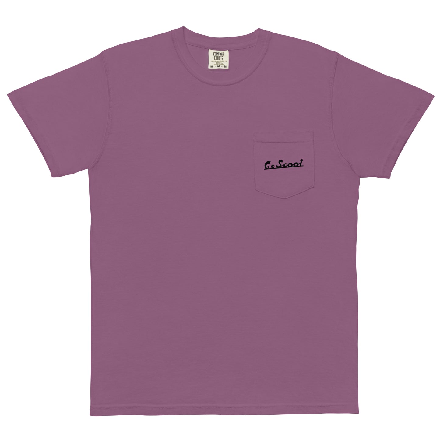 Unisex black print "Go Scoot" pocket t-shirt