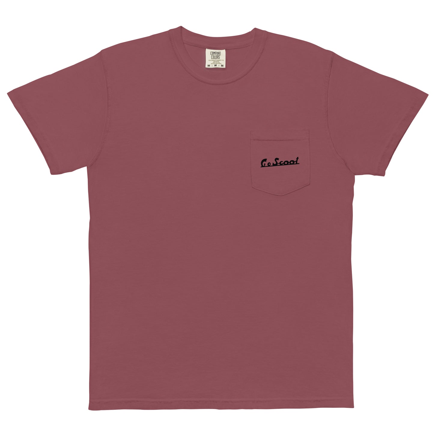 Unisex black print "Go Scoot" pocket t-shirt