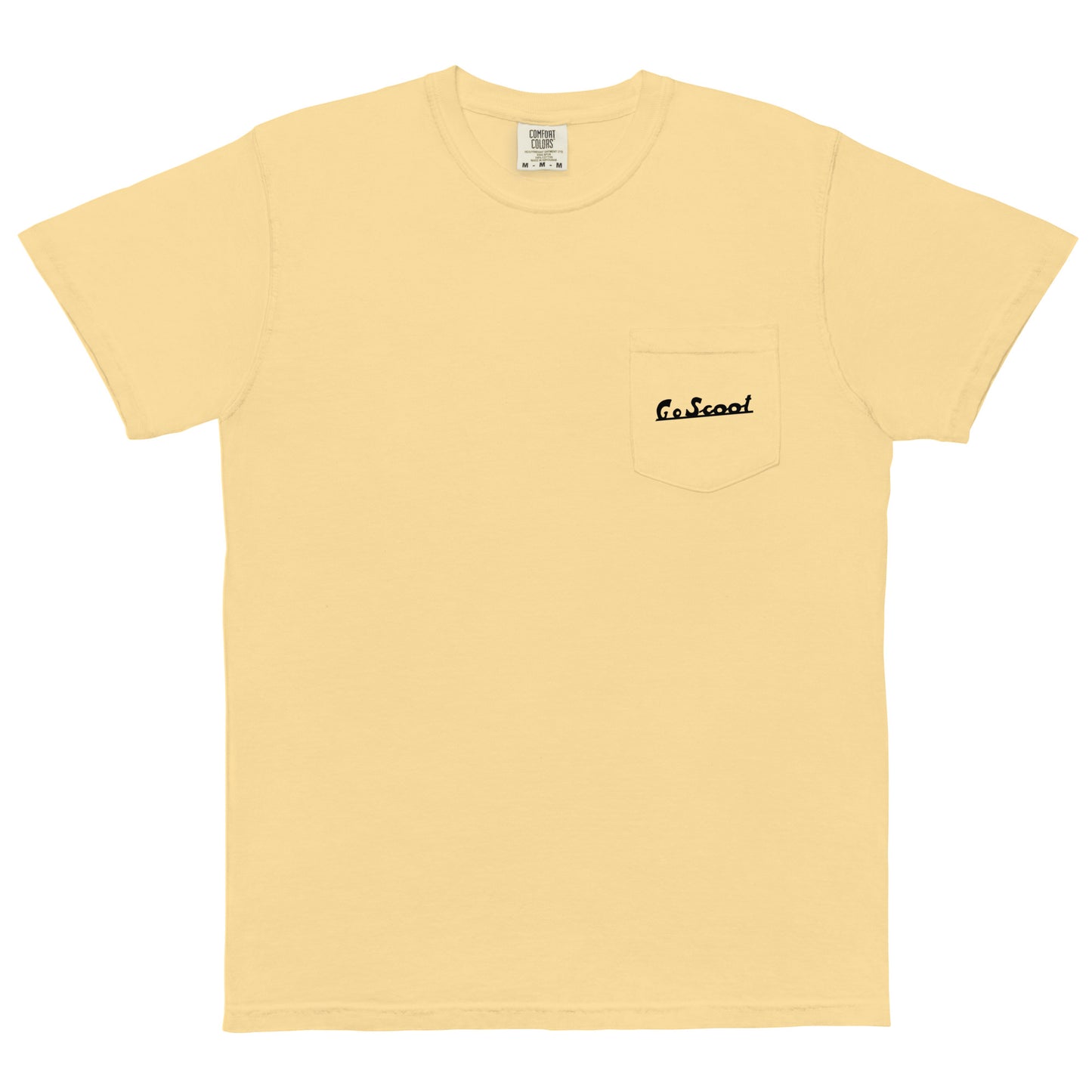 Unisex black print "Go Scoot" pocket t-shirt