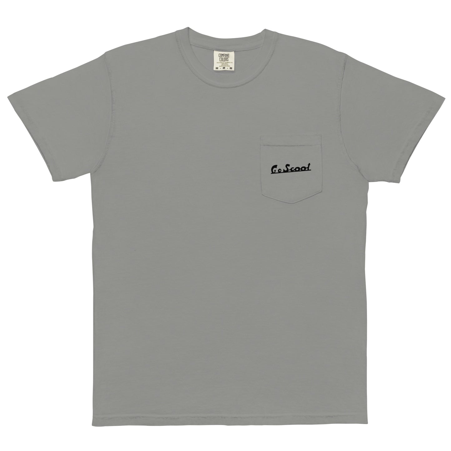 Unisex black print "Go Scoot" pocket t-shirt