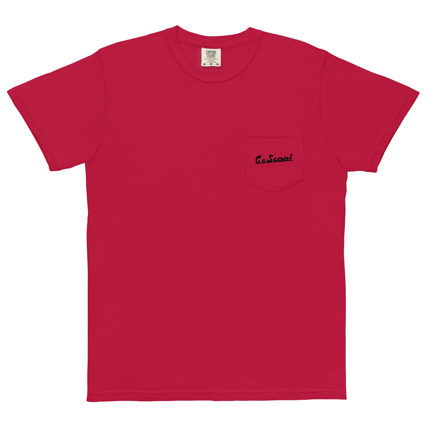 Unisex black print "Go Scoot" pocket t-shirt