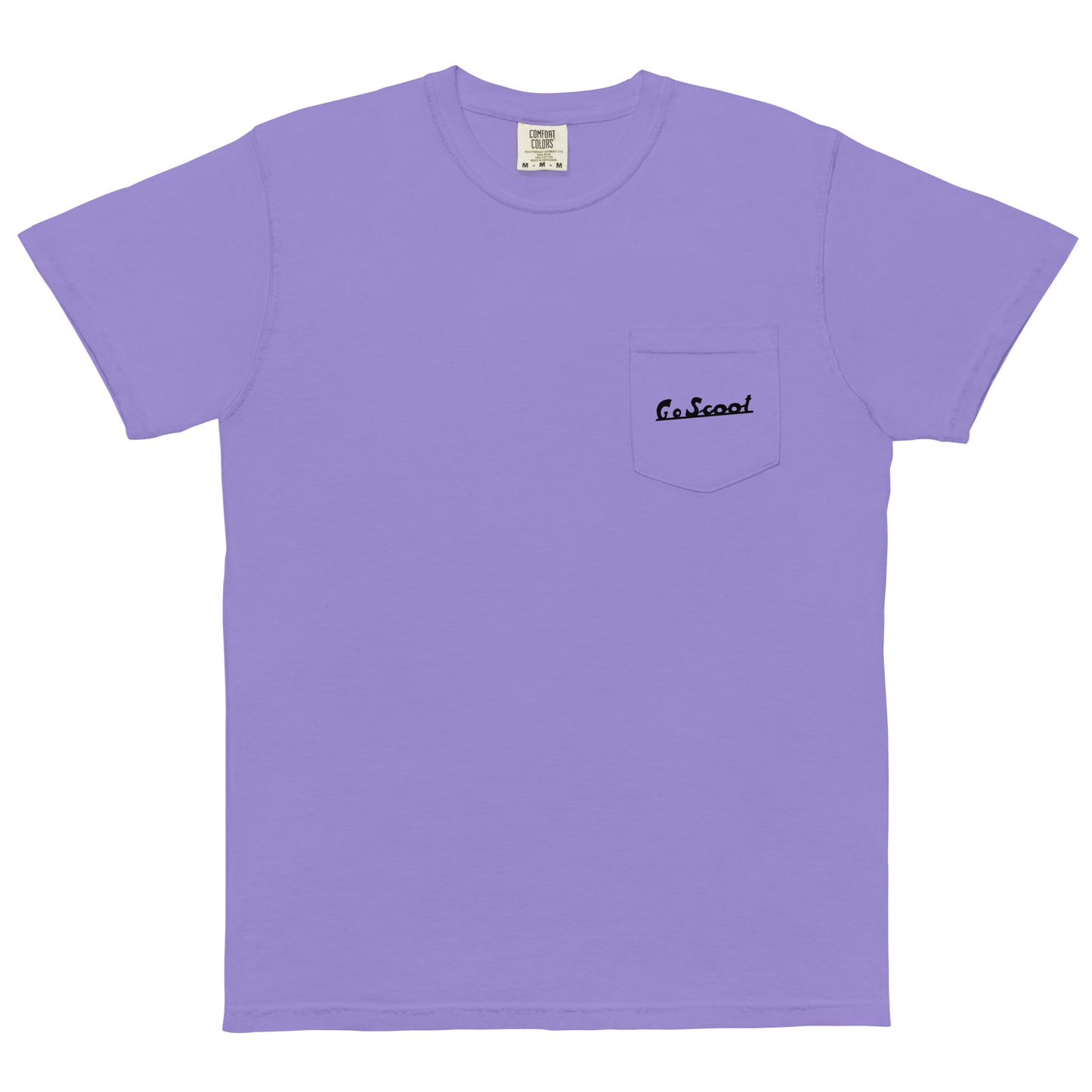 Unisex black print "Go Scoot" pocket t-shirt