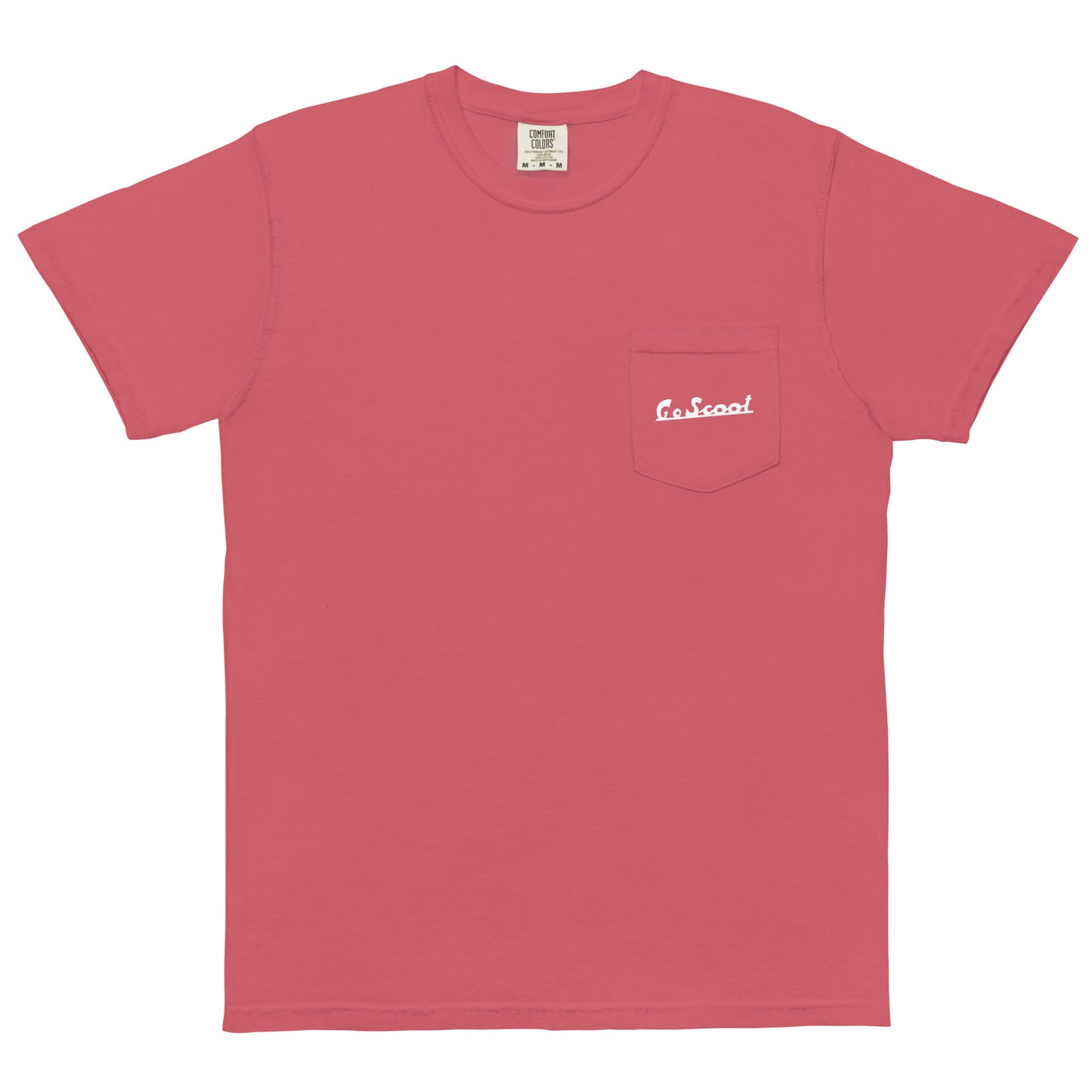 Unisex white print "Go Scoot" pocket t-shirt