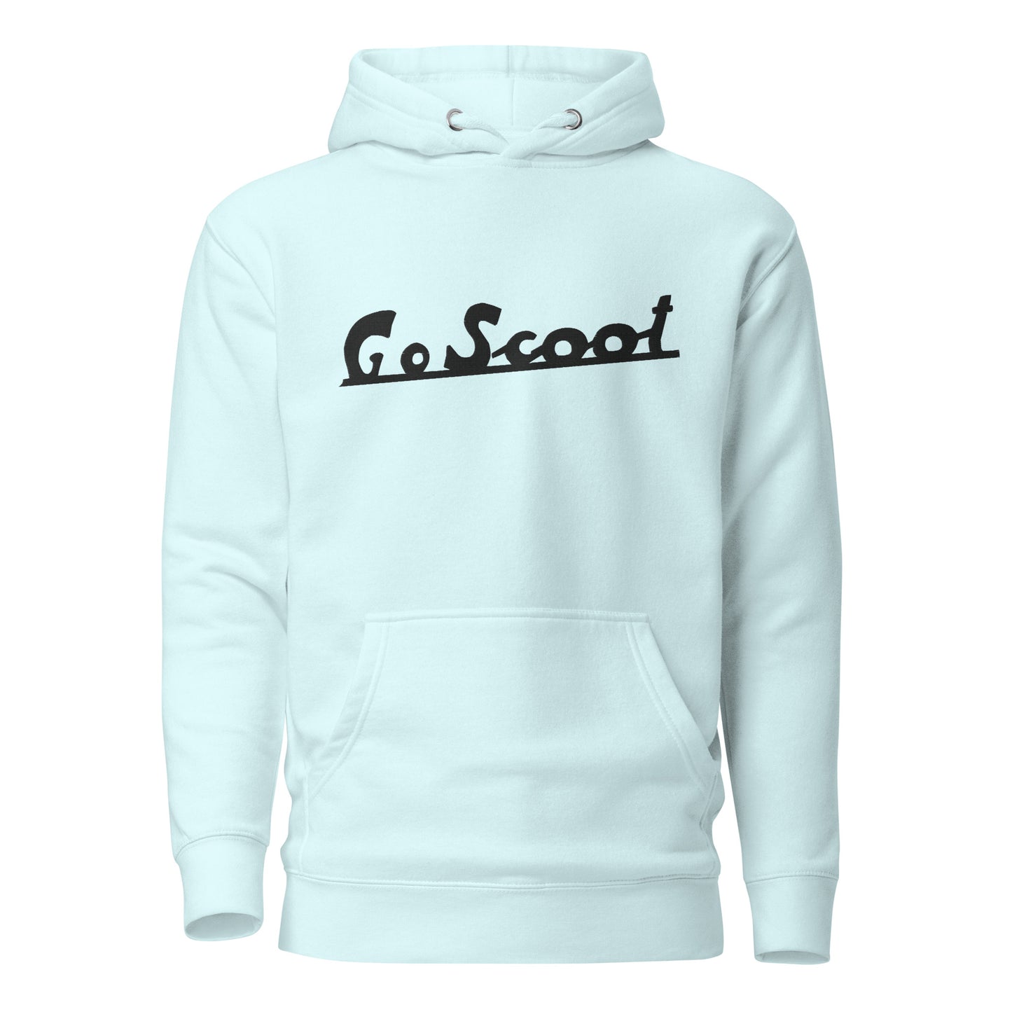 Unisex black embroidery "Go Scoot" hoodie