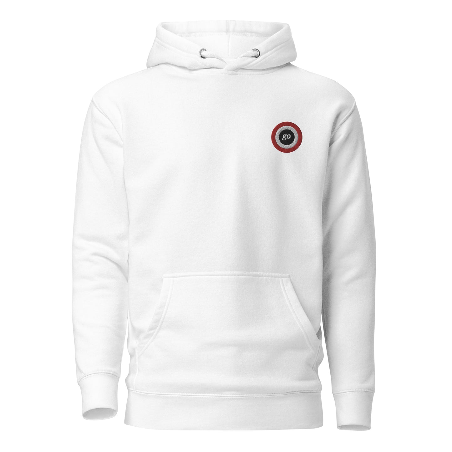 Unisex embroidered "go" hoodie