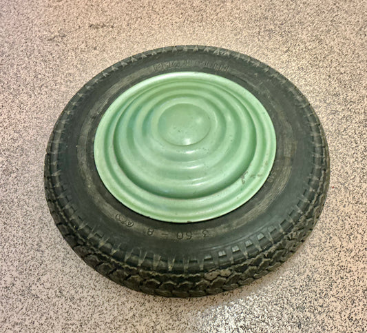 Vespa original 8 inch auxiliary fuel tank and spare wheel