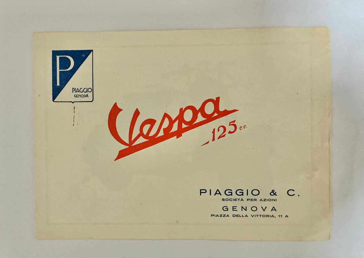 Vespa Piaggio, 1948 very rare original 4 sided leaflet in English