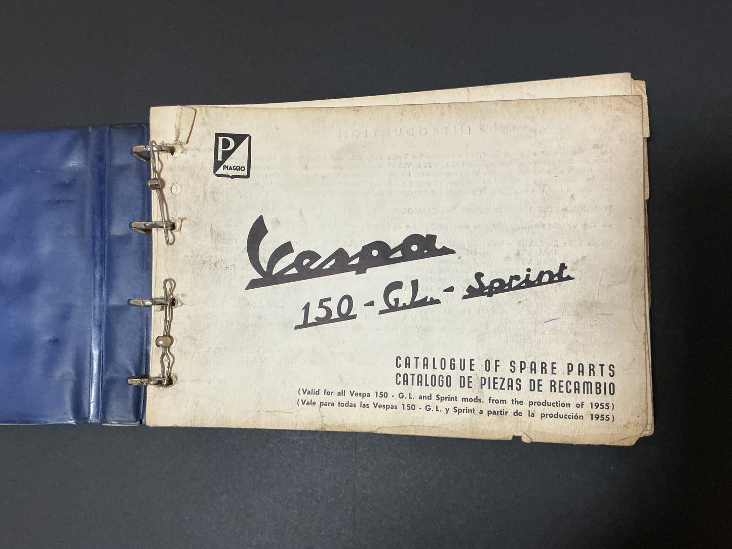 Vespa 150 & GL original catalogue of spare parts, over 170 pages , incl UK post