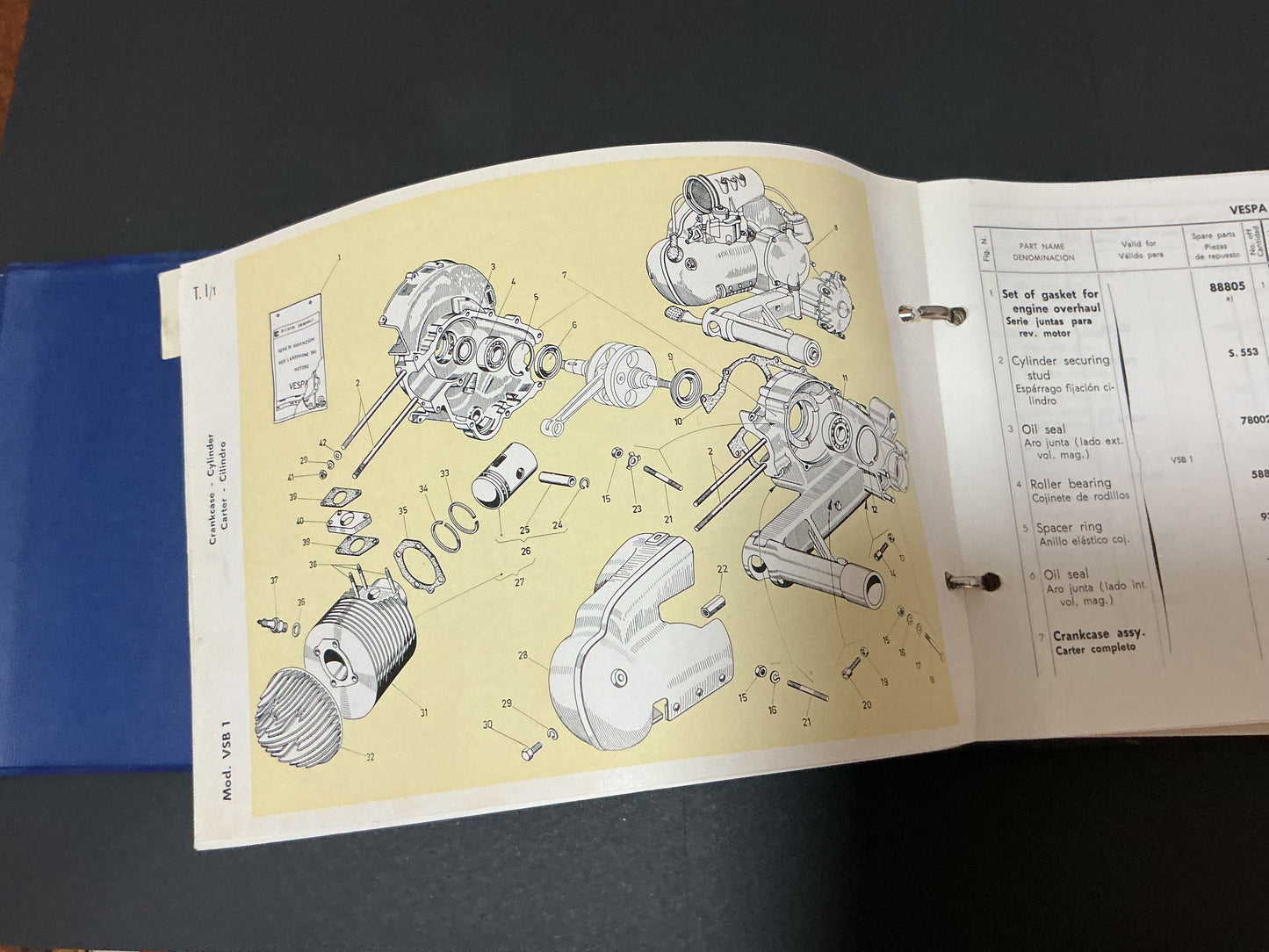 Vespa GS160/SS Cataloque of spares parts, over 230 pages, incl post UK