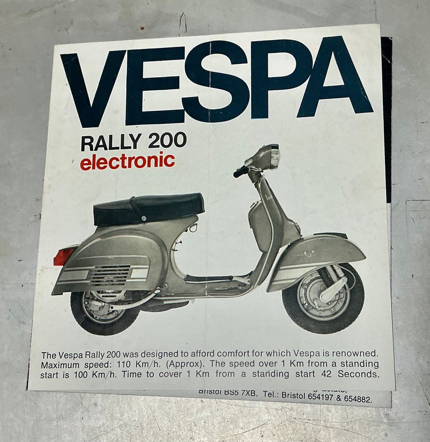 Vespa original rare Rally 200 4 page leaflet