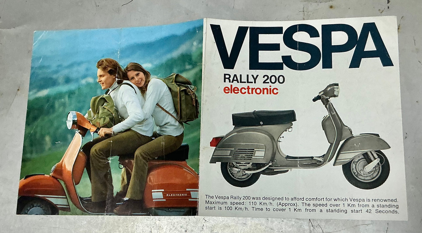 Vespa original rare Rally 200 4 page leaflet