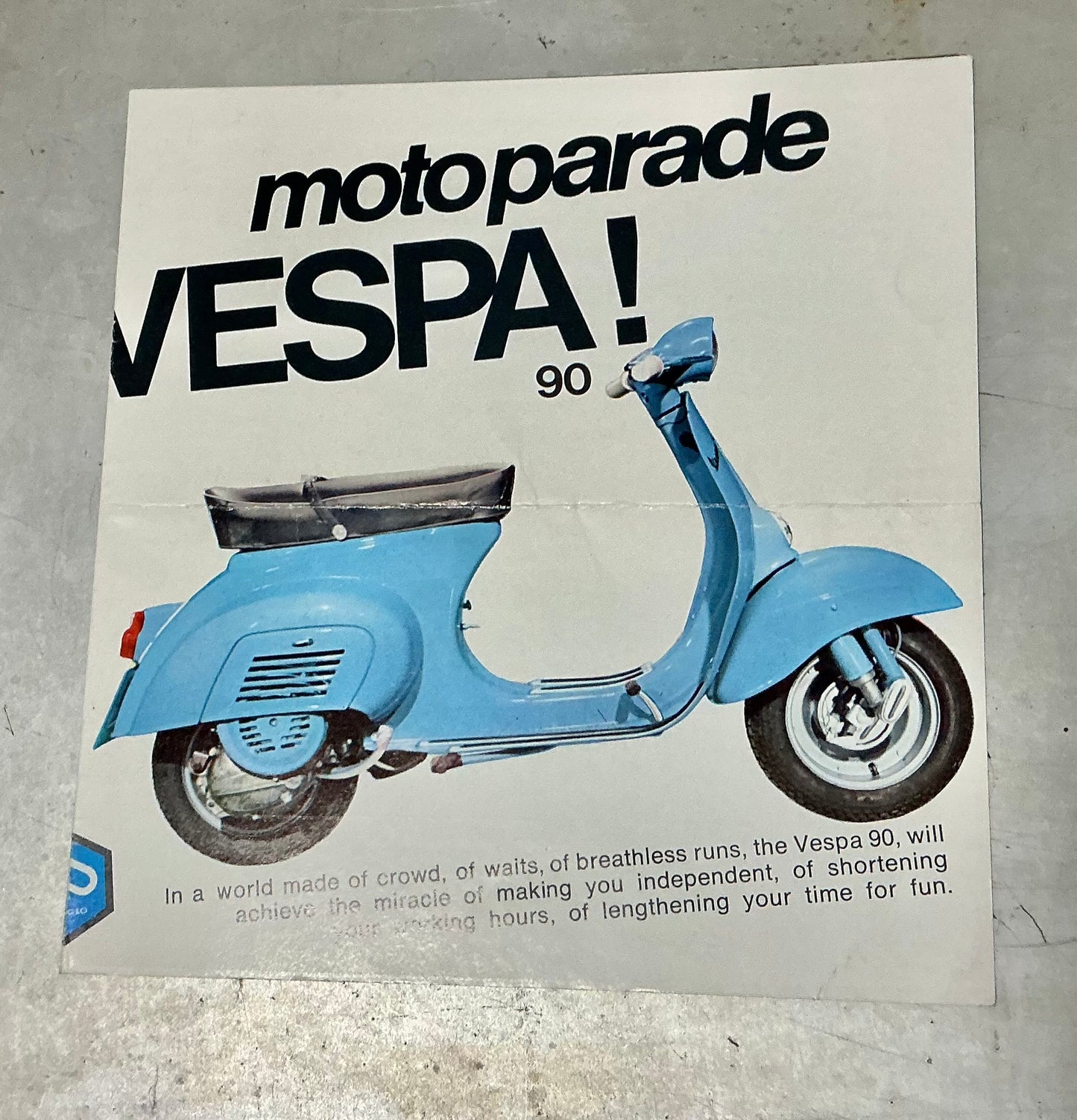 Vespa original V90 4 page sales leaflet