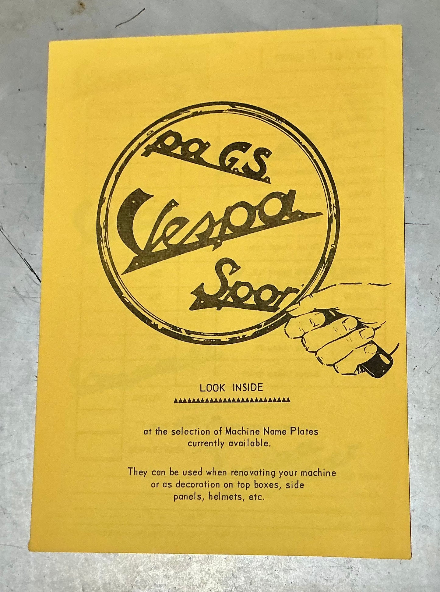 Vespa Douglas original badge leaflet ,