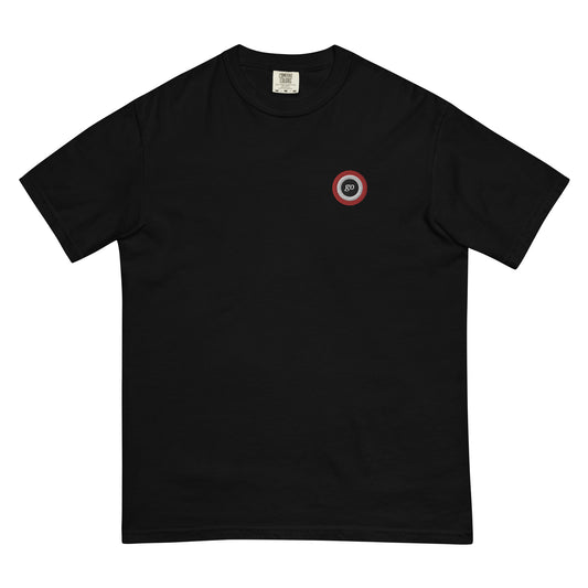 Unisex embroidered "go" heavyweight t-shirt