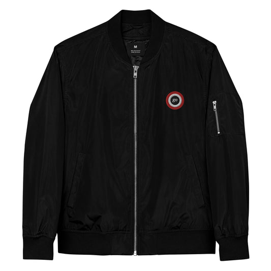 Premium embroided "go" logo bomber jacket