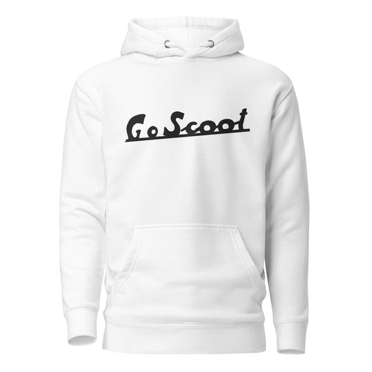 Unisex black embroidery "Go Scoot" hoodie